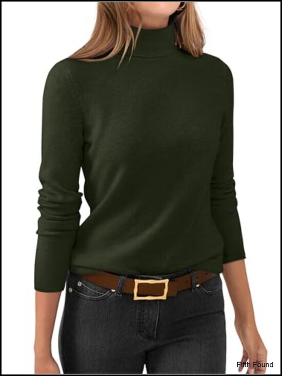 Sweaters - Women's Wool Blend Turtleneck Sweater Long Sleeve Pullover Knit Top